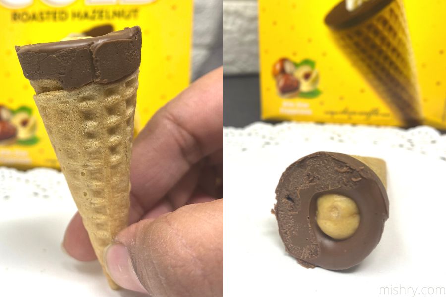 review in process of pure temptation choco blast cone bites