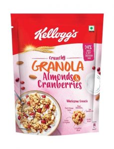 kelloggs crunchy granola with almonds and cranberries