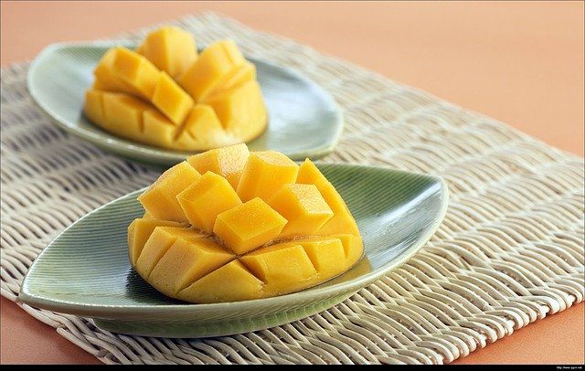 mango on a plate