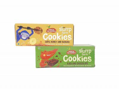 Slurrp farm cookies - ragi chocolate + Oats honey and banana