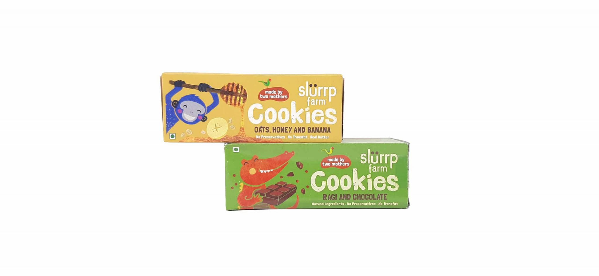 Slurrp farm cookies - ragi chocolate + Oats honey and banana