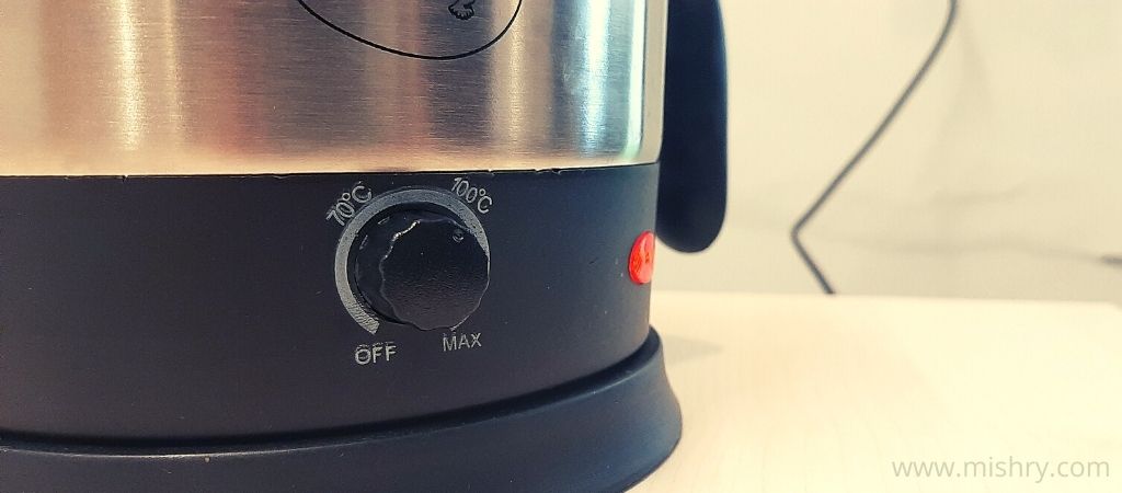electric kettle temperature setting knob