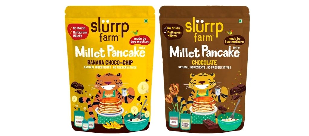 slurrp farm millet pancake mix - chocolate and banana choco chips