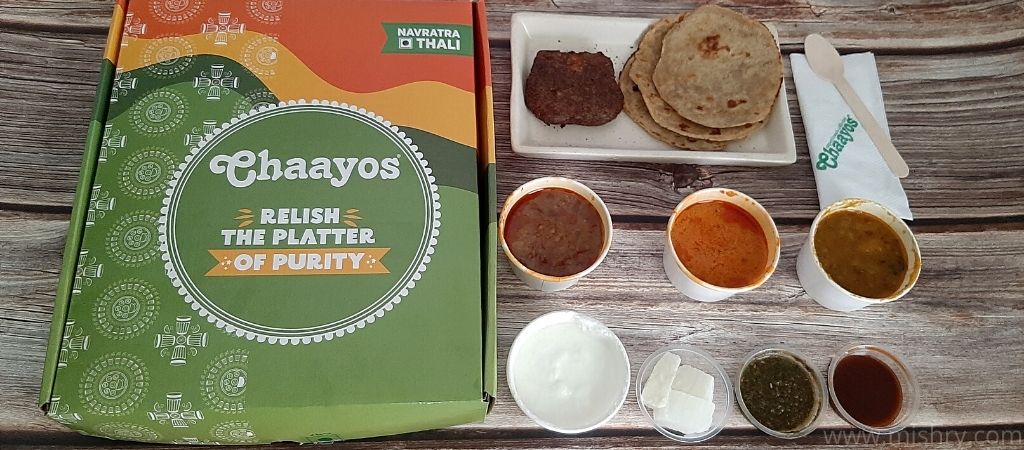 chaayos navratri thali with menu option