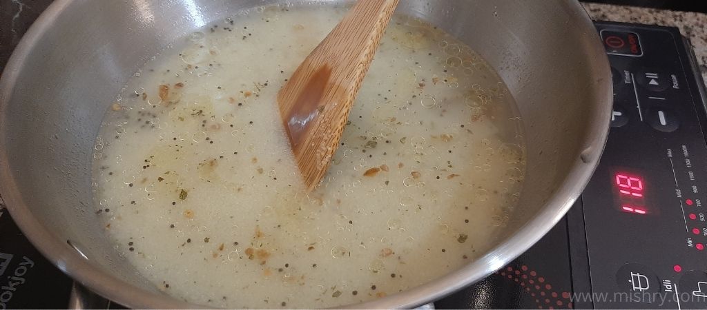 upma instant mix powder boiling with water