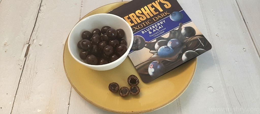 Hershey’s exotic dark chocolate blueberry and acai