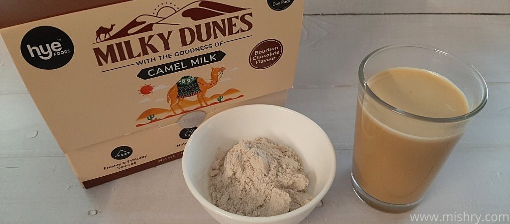 hye foods milky dunes camel milk bourbon chocolate powder drink