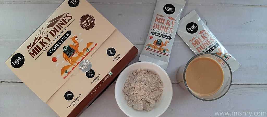 hye foods milky dunes camel milk bourbon chocolate powder review
