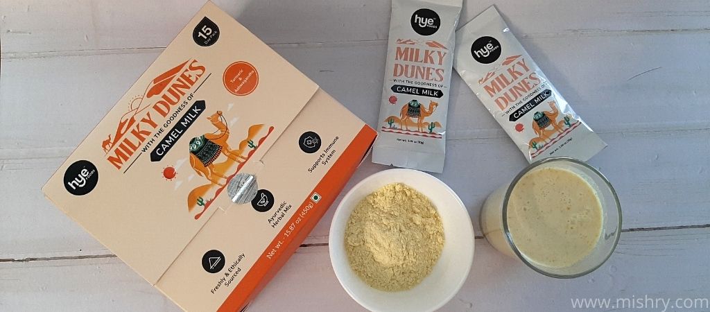 hye foods milky dunes camel milk turmeric flavour powder review