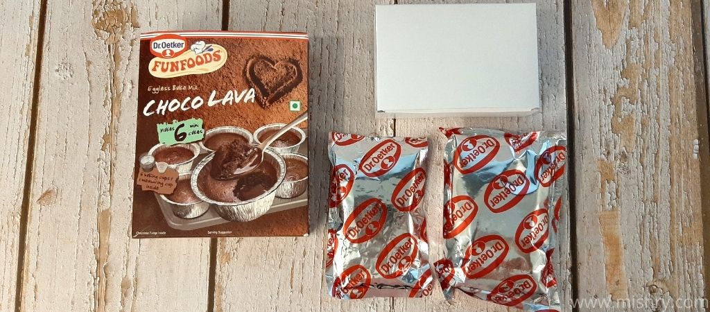 dr oetker funfoods choco lava bake mix packaging