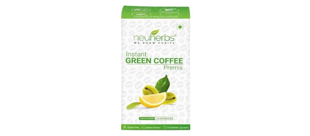 neuherbs instant green coffee premix lemon flavor
