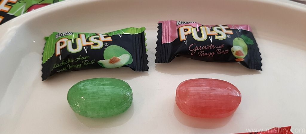 pass pass pulse kachcha aam and guava candy