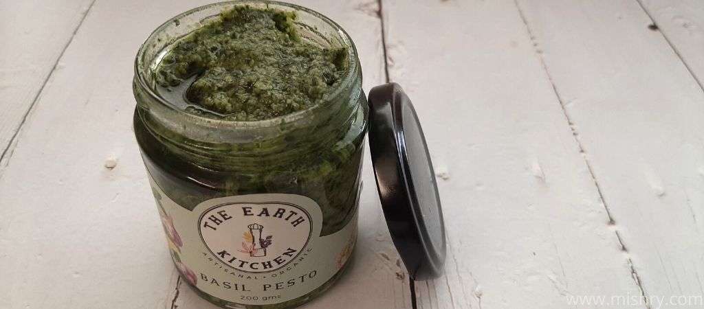 the earth kitchen basil pesto jar