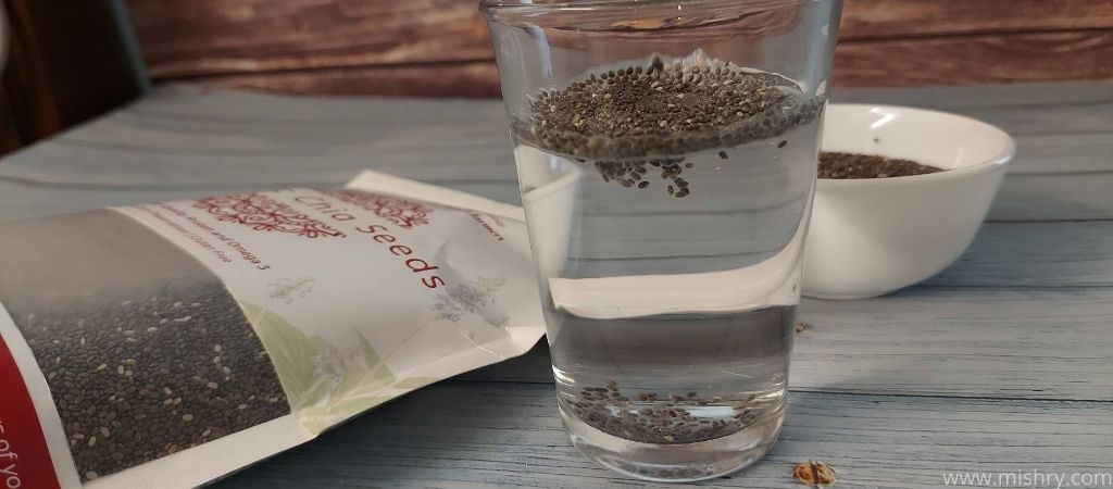 anveshan organic chia seeds in water