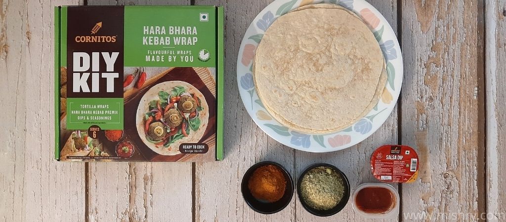 cornitos diy kit hara bhara kebab wrap contents