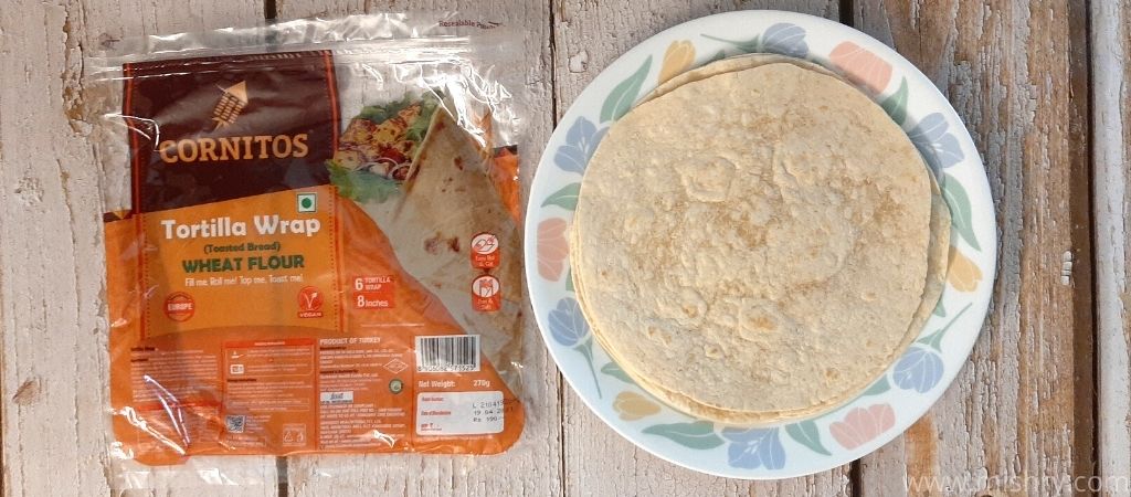 cornitos diy kit tortilla wrap in a plate