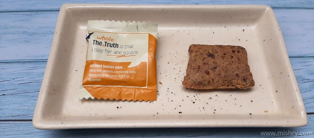 inverted look at the whole truth protein bar peanut butter mini