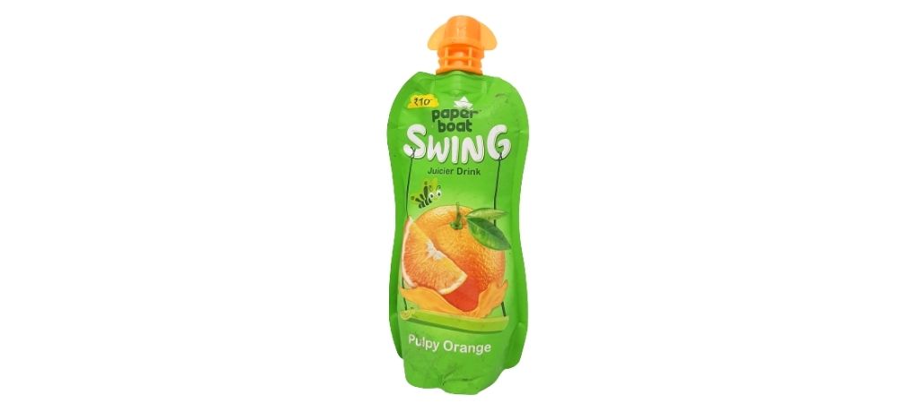 paper boat swing pulpy orange juicer drink