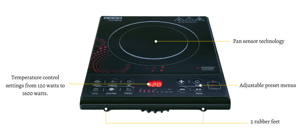 usha ic 3616 induction cooktop features