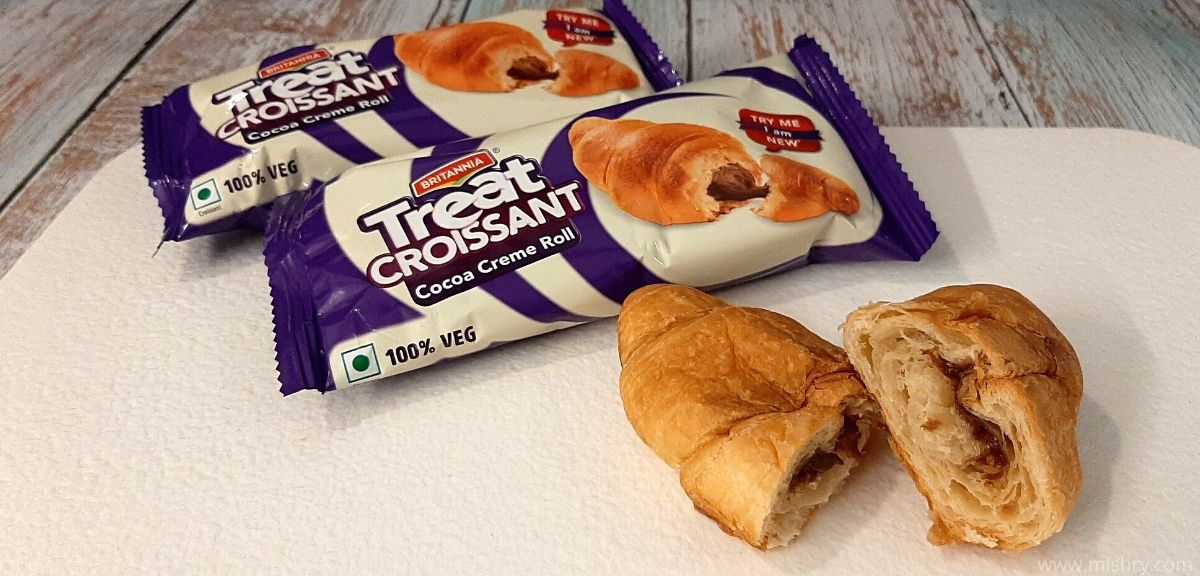 britannia treat croissant cocoa creme roll review