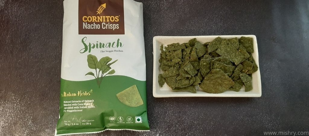 cornitos spinach veggie nachos on a plate
