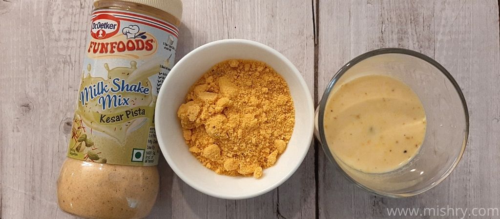funfoods kesar pista milk shake mix review