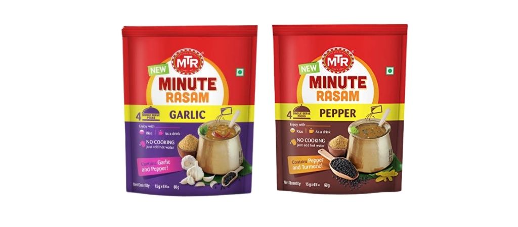 mtr minute rasam garlic and pepper variants review