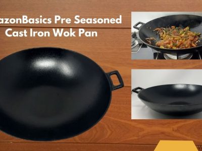amazonbasics pre seasoned cast iron wok pan review