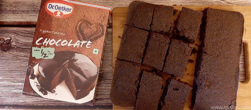 closer look at the dr oetker chocolate cake