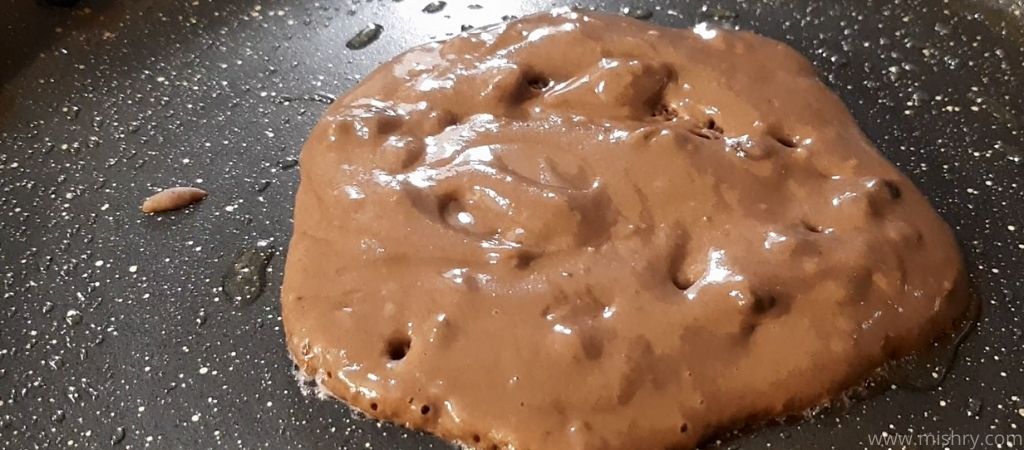 pillsbury choco chip pancake mix after mixing with water