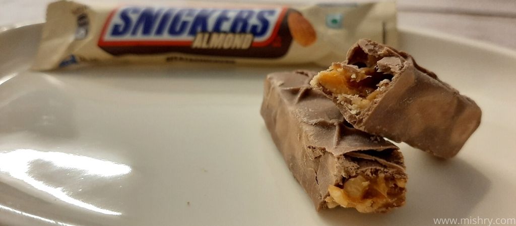 snickers almond chocolate bar broken piece