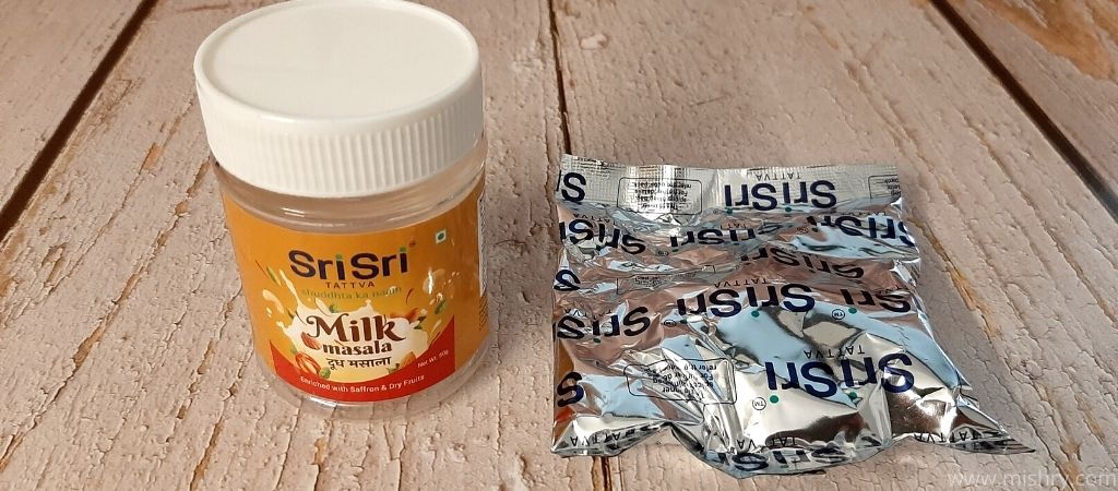 srisri tattva milk masala packaging