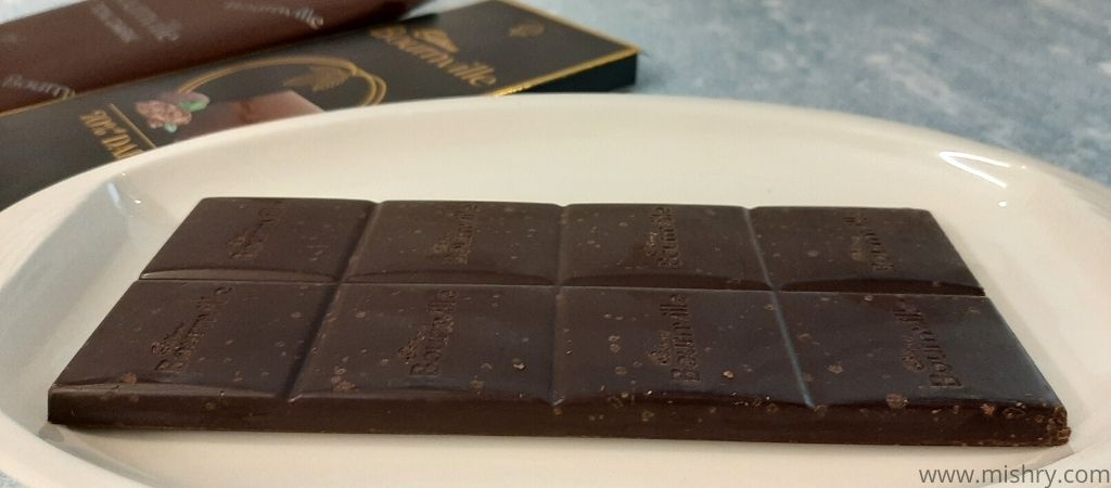 cadbury bournville 70 percent dark bar on a plate