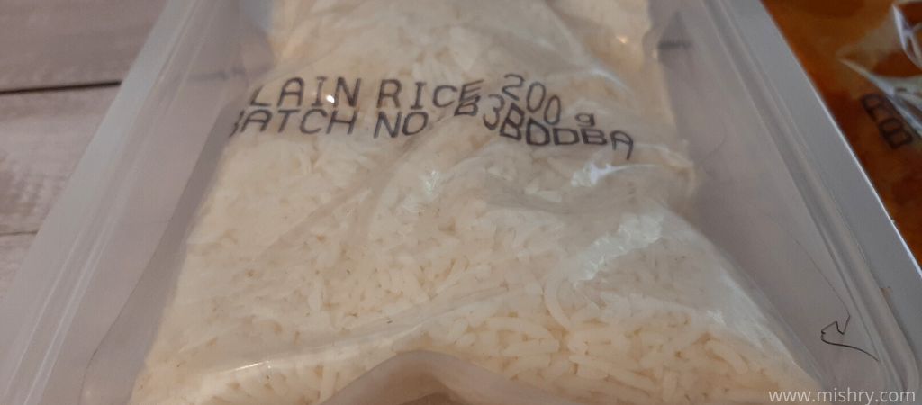 closer look at bikano plain rice packaging