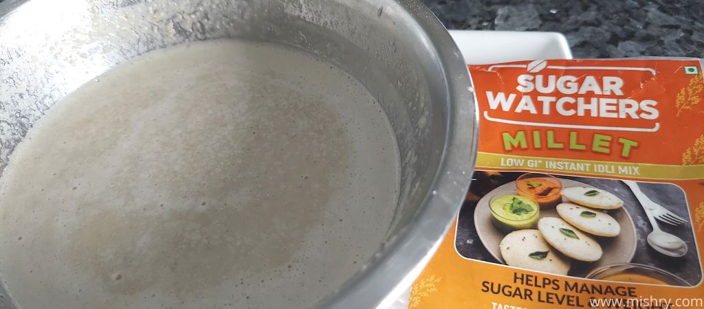 closer look at water added to idli mix