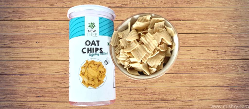 new tree oat chips lightly salted in a bowl