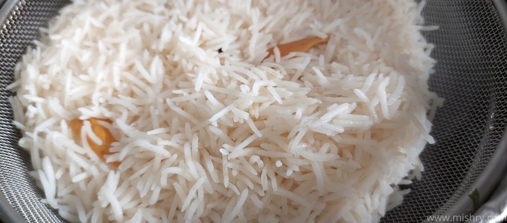 plain rice prepared with fortune biryani special basmati rice