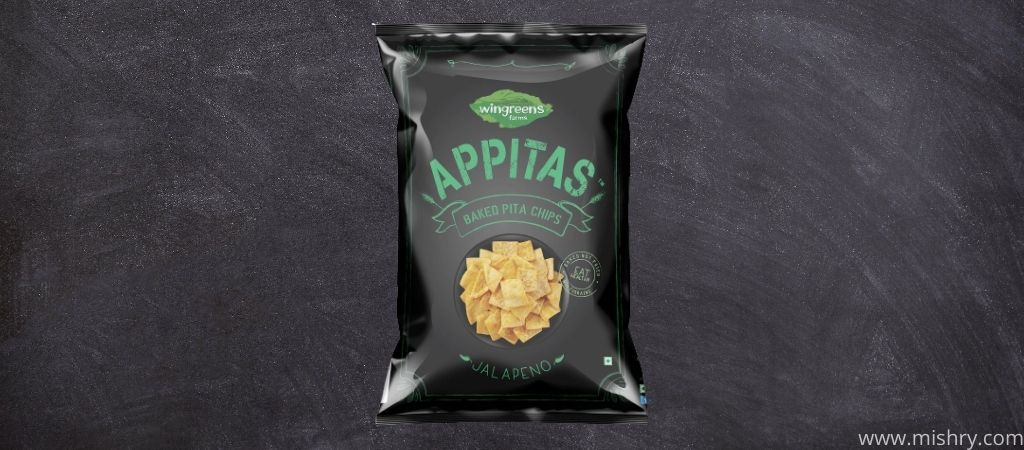 wingreens farms appitas baked pita chips jalapeno flavor packaging