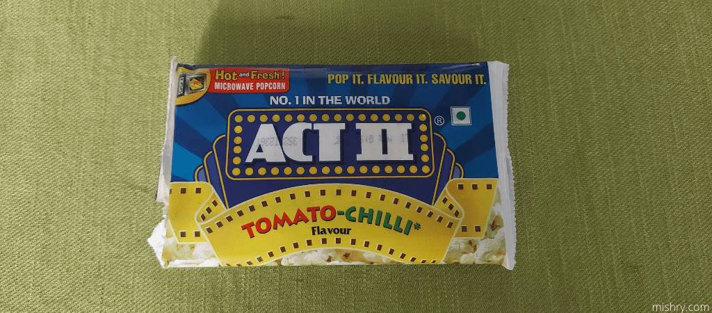 act ii instant tomato chilli popcorn packaging