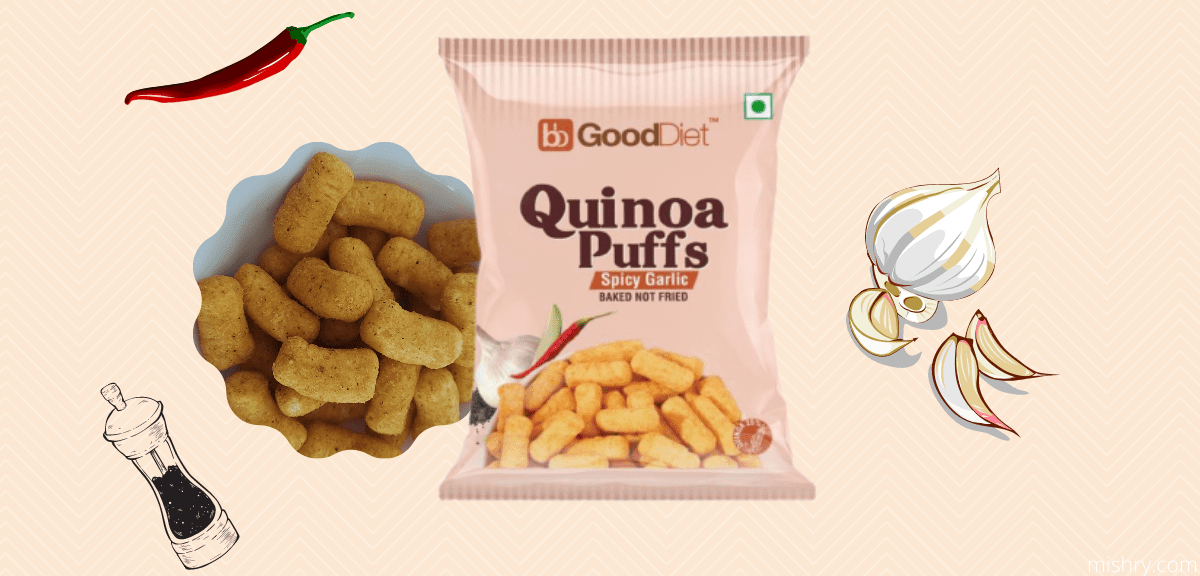 gooddiet spicy garlic quinoa puffs review