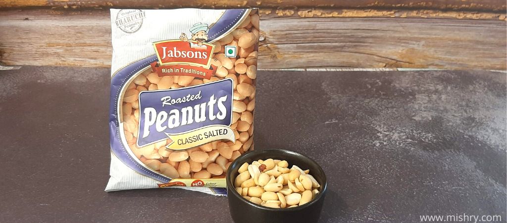 jabsons roasted peanuts classic salted in a bowl