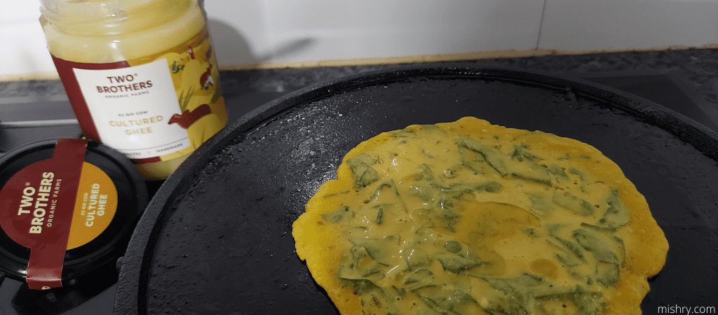 testing palak cheela with two brothers ghee