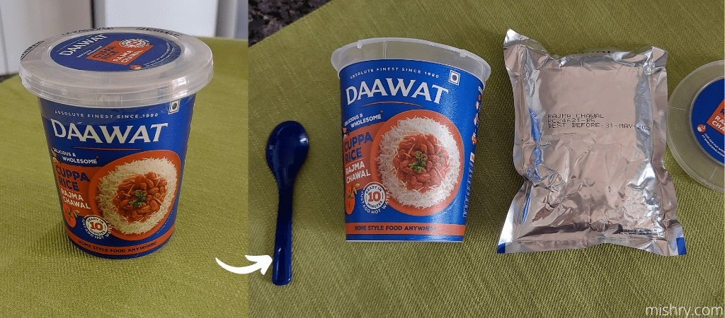daawat cuppa rice rajma chawal packaging