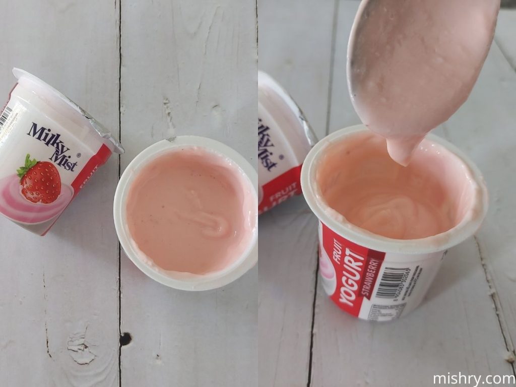 milky mist strawberry fruit yogurt