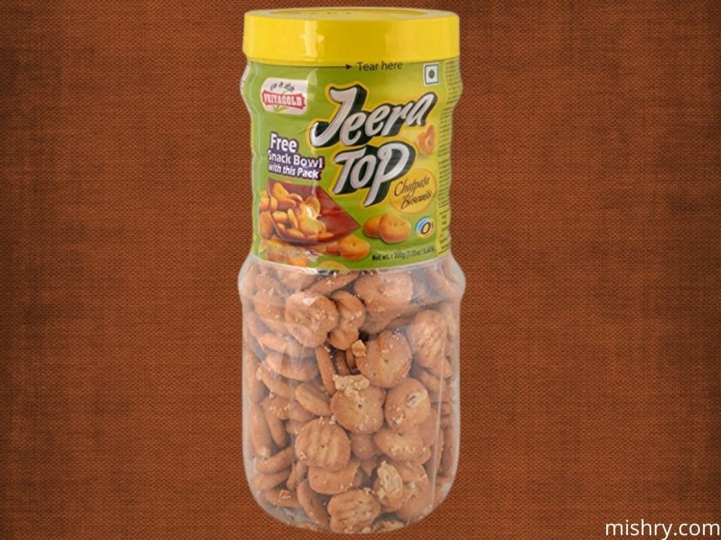 priyagold jeera top chatpata biscuits packaging