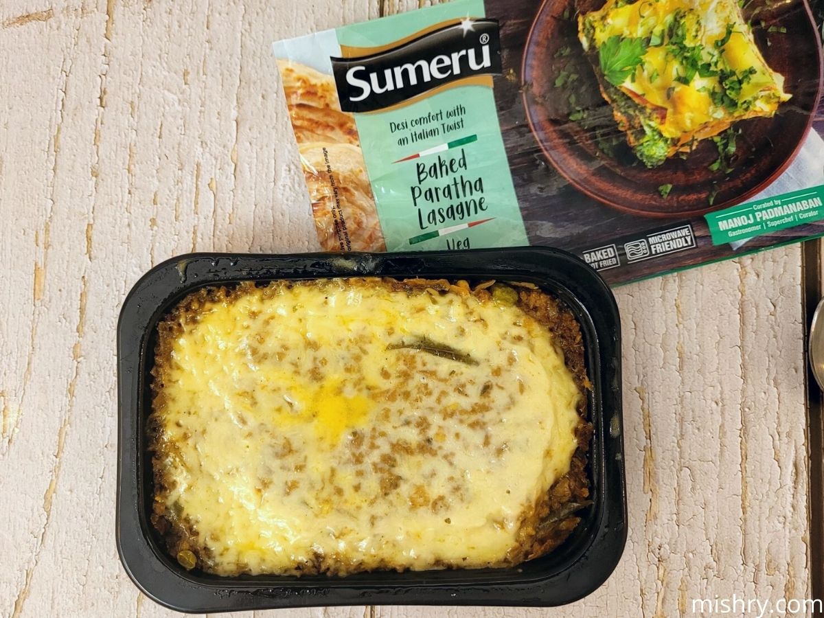 sumeru vegetarian baked paratha lasagne review
