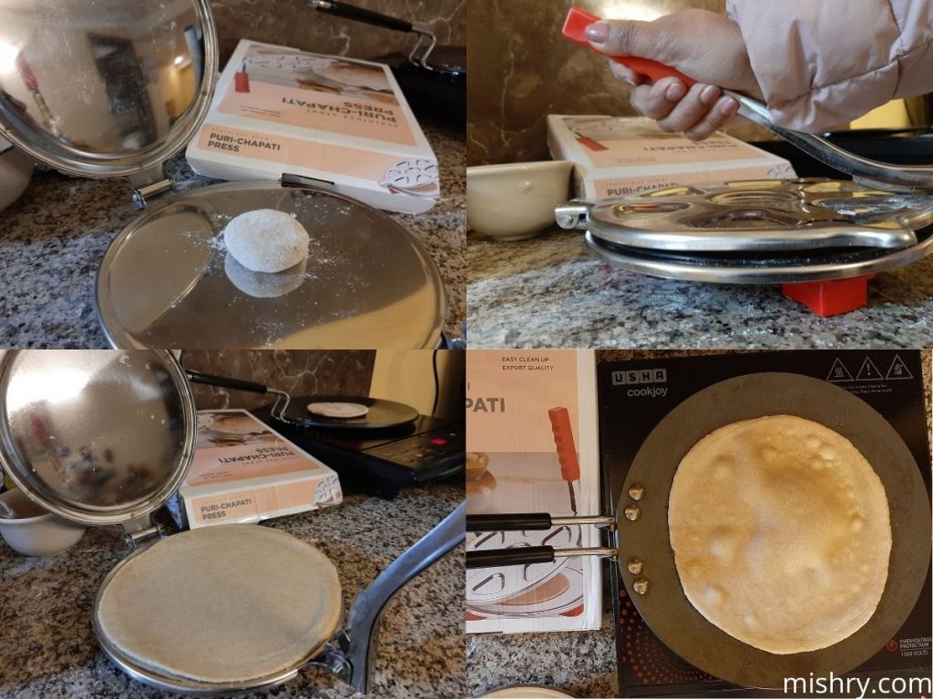 using roti press for chapatis