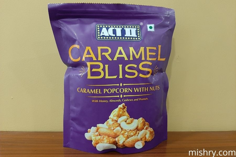 act ii caramel bliss caramel popcorn with nuts packaging