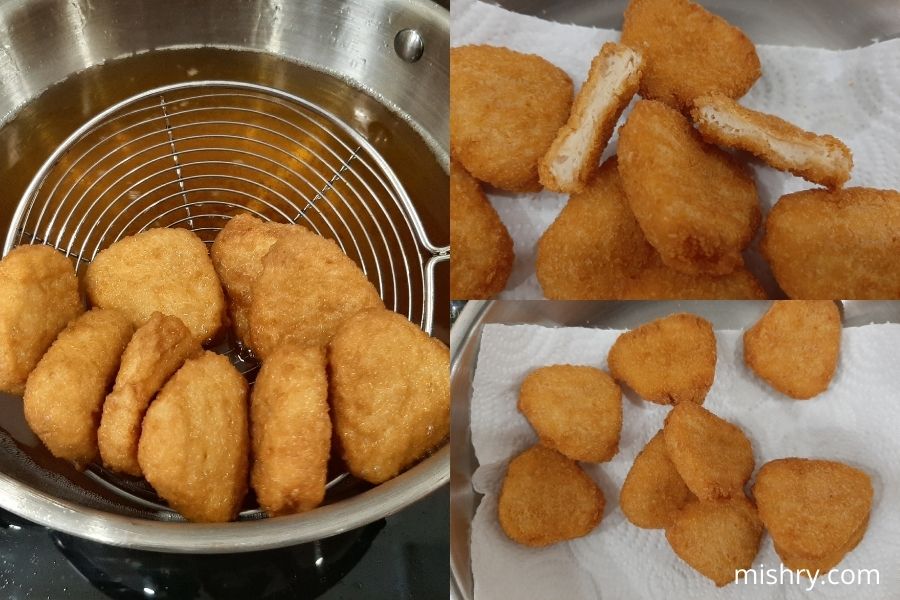 itc plant based nuggets after cooking