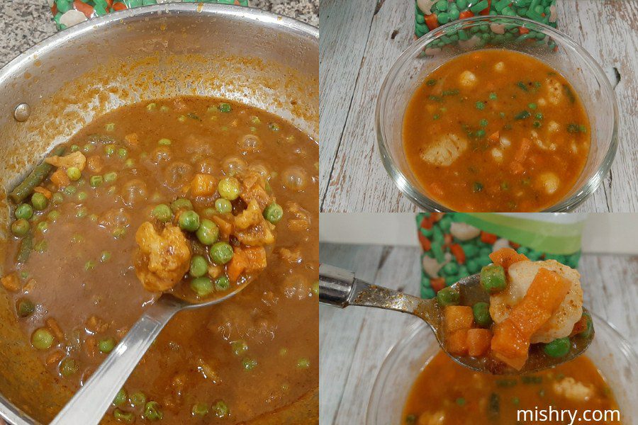 mixed vegetables made using safal frozen vegetables